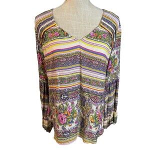 Anthropologie Maeve Ceresco‎ Peasant Top Boho Colorful Size Small